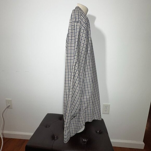 Men's Bass Tan and Blue Plain Long Sleeve Button Down Shirt - Large - Picture 4 of 6